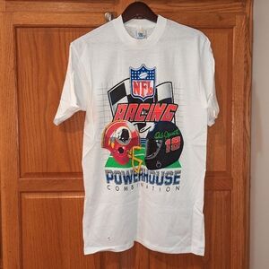 NWT vintage NASCAR NFL dale Jarrett red skins single stitch Men size M T shirt